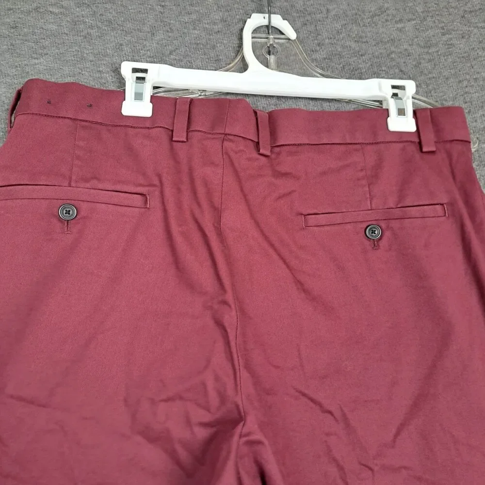 Brooks Brothers Men's Cotton‎ Clark Chino Pants Maroon 36x32 (Measures 35x32)